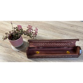 30cm Wooden Incense Box for Sticks and Cones
