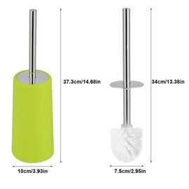 Fdit Cepillo para Inodoro de Acero Inoxidable Cepillo para Inodoro Compacto Fuerte con Base Pesada para Baño(Verde)