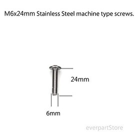 LFPartS Stainless Steel Rust Resistant License Plate Frame Fasteners Screws M6x24mm Machine Type