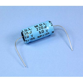 (TL #12) 2pcs M.D.L. 220uF 50v Bipolar Non-Polarized Axial Electrolytic Capacitor BP NP