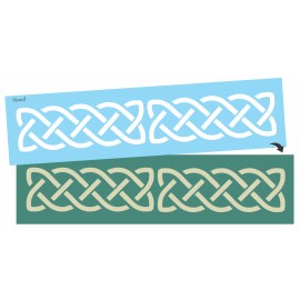 Stencils-by-Joanie Joanie Celtic Knot Stencil 2" Chain Weave Border Irish Bookmark DIY Signs 3"x12"