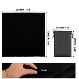 Fireproof Underlay 30 x 30 cm 5 mm Thick Heat Protection Mat Carbon Felt Fireproof Mat Heat Resistant Fire Protection Mat as Ideal Fire Protection Mat - Black