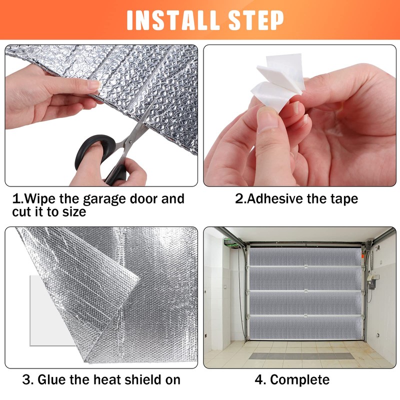Gerrii 8 Pcs Garage Door Insulation Kit Double Bubble Insulation