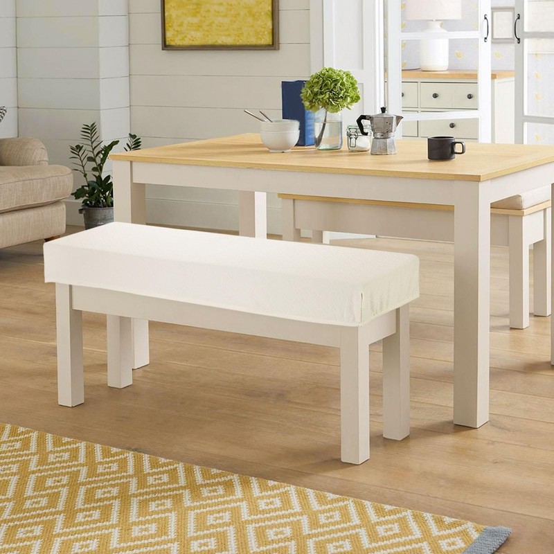 sourcing map Bench Cushion Cover Stretch Jacquard Checkered Dining Bench