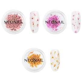 NEONAIL Nail Art Flowers Set - Dried Flowers - Nail Design Accessories - Nail Decorations - Dried Flowers - Nail Decoration - Gel Nail Accessories - 3 Colours - Pink, Purple, Orange
