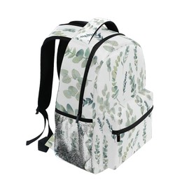 Green Sage School Backpack for Kids Boy Girls Eucalyptus Leaf School Bag Daypack Spring Floral Laptop Bookbags Camping Travel Outdoor Shoulder Bag One Size