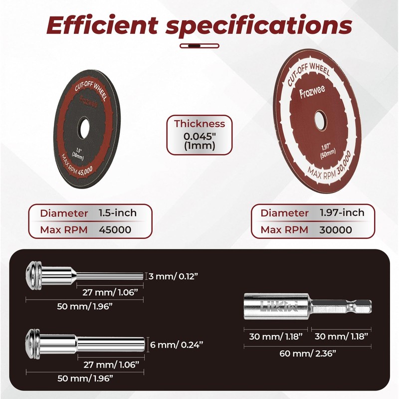 Prozwee 40PCS（20 * 1.5"+20 * 1.97"） Cut Off Wheels with