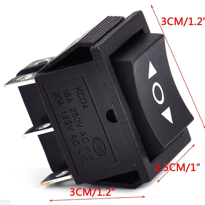 WANGCL 5PCS Rocker Switch Toggle Switch Reset Switch AC 250V