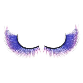 Colored Eyelashes - False Colorful Lashes | Long Volume Reusable Eye Makeup for Party Wedding Beginners Cosplay Halloweens Pride