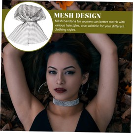 OATIPHO 5pcs Rhinestone Headpiece Scarf Mesh Bandana Headwear Decorative and Comfortable