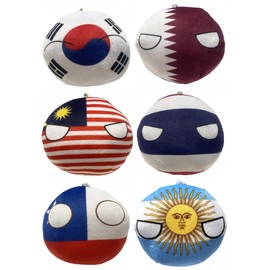 Raclove 6PC Countryballs Plushies - Soft & Educational National Character Toys. Your Collection of Countryball and Polandball Plushies. (5KR-QA-My-TH-CL-AR)