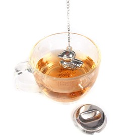 Stainless Steel Loose Tea Leaf Infuser, Tea Strainer in Duck Shape with a Base, Tea Leaf Infuser Strainer Filter for Home & Office Use