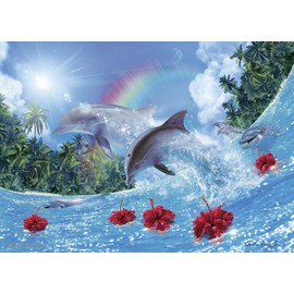 500 piece jigsaw puzzle Lassen Shining Dolphins 500ピース ジグソーパズル ラッセン シャイニング ドルフィンズ（38x53cm）