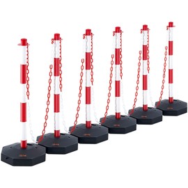 VEVOR VEVOR 6PCs Traffic Delineator Post Cones with Fillable Base 6.6 FT Chain