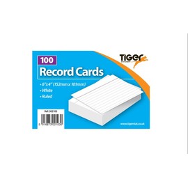 Record Cards A6 Ruled Index Cards, White Colours (Pack of 200)