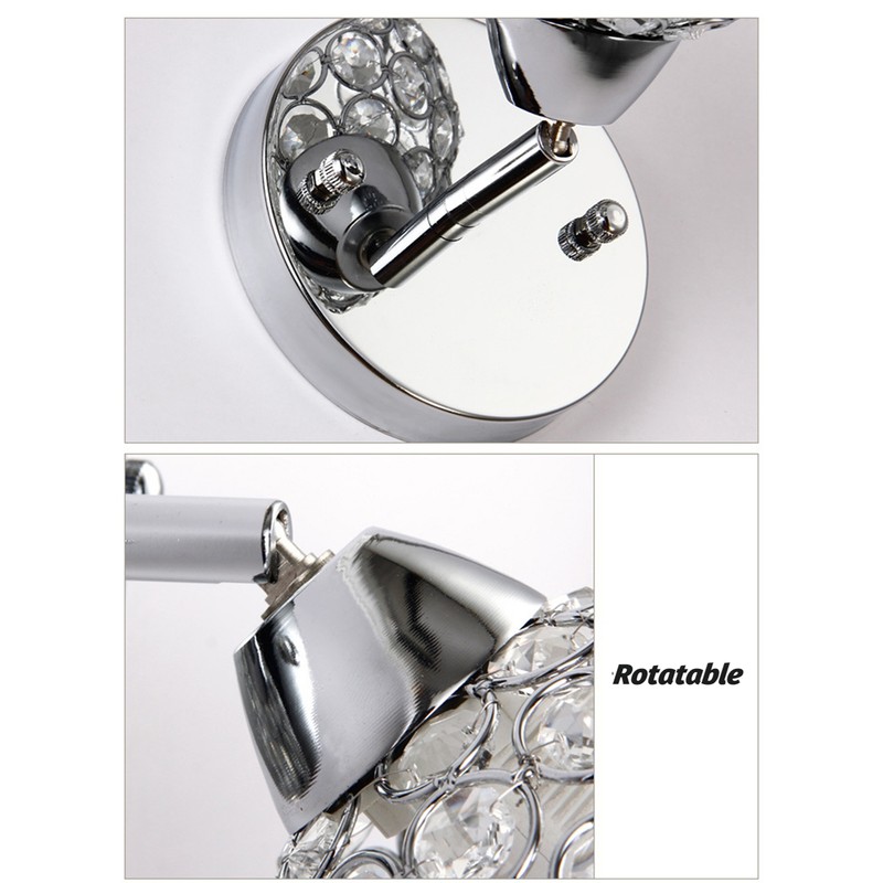 Crystal Wall Sconces Modern Wall Lamp G9 LED Round Bedroom