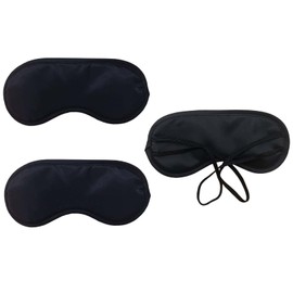 MJIYSGS 3pcs Comfortable Soft Sleep Eye Mask Shade Cover Lightweight Sleeping Blindfold for Men and Women, Suitable for Travel Sleep or Party Supplies (Black)