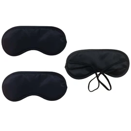 MJIYSGS 3pcs Comfortable Soft Sleep Eye Mask Shade Cover Lightweight Sleeping Blindfold for Men and Women, Suitable for Travel Sleep or Party Supplies (Black)