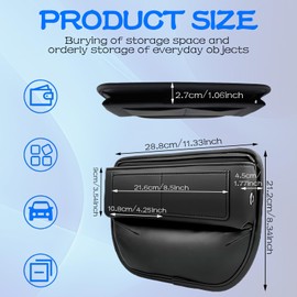 Leather Car Seat Gap Filler Organiser, Car Leather Seat Gap Organiser, Front Seat Gap Filler, Car Seat Side Pockets, Organiser, Car Seat Gap Organiser, Storage Box for Mobile Phones, Wallets, Cards