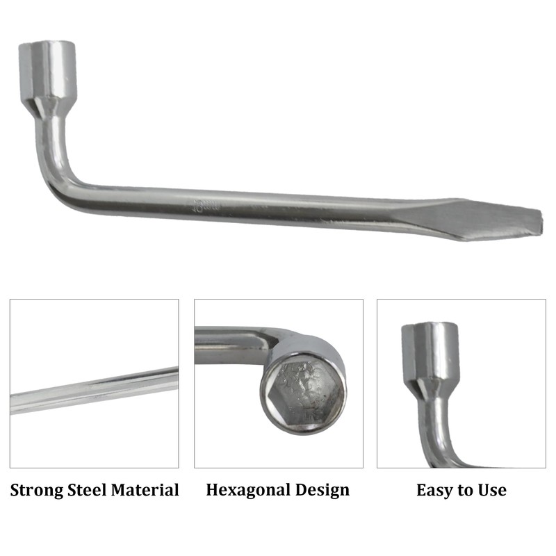 PDETVEO 19mm Lug Nut Wrench, L-Type Hexagon Wrench, Spare Tire