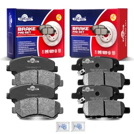 YXPCARS Ceramic Disc Brake Pads Set Front and Rear Replacement for Nissan Maxima 2009 2010 2011 2012 2013 2014 2016 2017 2018 2019/ Juke 2014-2017 Nismo Rs/Sentra 2009-2012 2.5L Se-R Spec-V