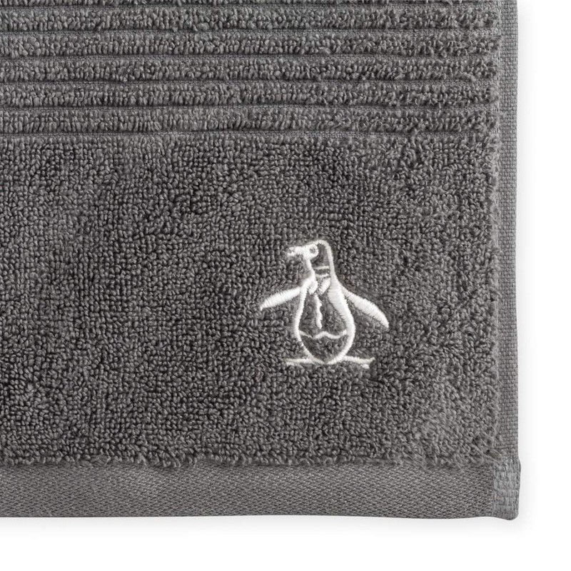 Original Penguin, Toalla Facial 100% Algodón, Color Gris, Donegal.