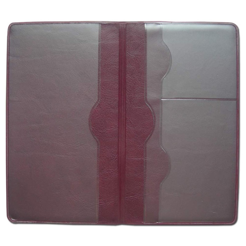 [Made in Japan] Cowhide Leather Style Magnetic Passbook Case (Bordeaux),
