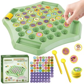 DOWNDRIFT Flip Chess Memory, Memory Flip Chess Game, Animal Flip Chess Memory Chess Game, Motor Skills Toy, Family Board Games for Memory Chess Learning Toy
