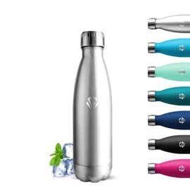 Grsta Thermos Flask, 500 ml Stainless Steel Drinking Bottle, BPA-Free, Children's Drinking Bottle, Cold 24 Hours & 12 Hours Warm, Leak-Proof, Double Walled, for School, Camping, Office, Sports, Travel