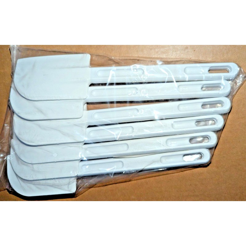 Rubbermaid "6-Pack" Rubbermaid Commercial --"COLD TEMP"-- Scraper Spatula, White-9.5" SALE!