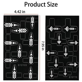 XMASIR 14P fingers Temporary Tattoo Stencil, Glitter Airbrush Tattoo Sticker Indian Arabian Black Tattoo Temp for Fingers Hand