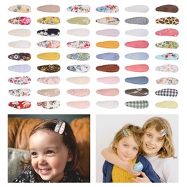 54pcs Baby Hair Clips, Flower Pattern Hairpins for Baby Wrapped by Cloth Girls Barrettes Colorful Baby Hairpin Cute Hairpins Hair Accessories for Baby Girls Infants Toddler Kids