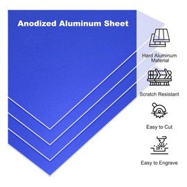 7x5x1/32inch Anodized Aluminum Sheet, 10Pcs Metal Rectangle Aluminum Plate 0.8mm Thick Engraving Blanks for DIY
