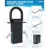 Aupar 5/8" Heavy-Duty Stake Pocket D Rings with Anti-Loss Cord