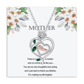 ankbrats Silver Mum Necklace-Mum Gifts Heart Necklaces Jewellery for Women-Mothers Day Birthday Gifts for Her Wife Girlfriend from Son Daughter