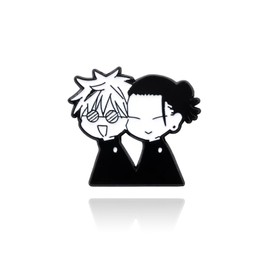 Gojo & Geto Anime Enamel Pin - Cute Chibi Style JJK Brooch for Fans and Collectors - Perfect for Cosplay, Bags, Jackets, and Gifts