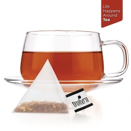 Tealyra - Rooibos Coconut Vanilla Chai - 25 Bags - Ginger Cinnamon - Red Bush Rooibos Herbal Loose Leaf Tea - Antioxidants Rich - Caffeine-Free - Pyramids Style Sachets
