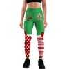 High Waist Tummy Control Stripes Bow Graphic Christmas Leggings Gingerbread