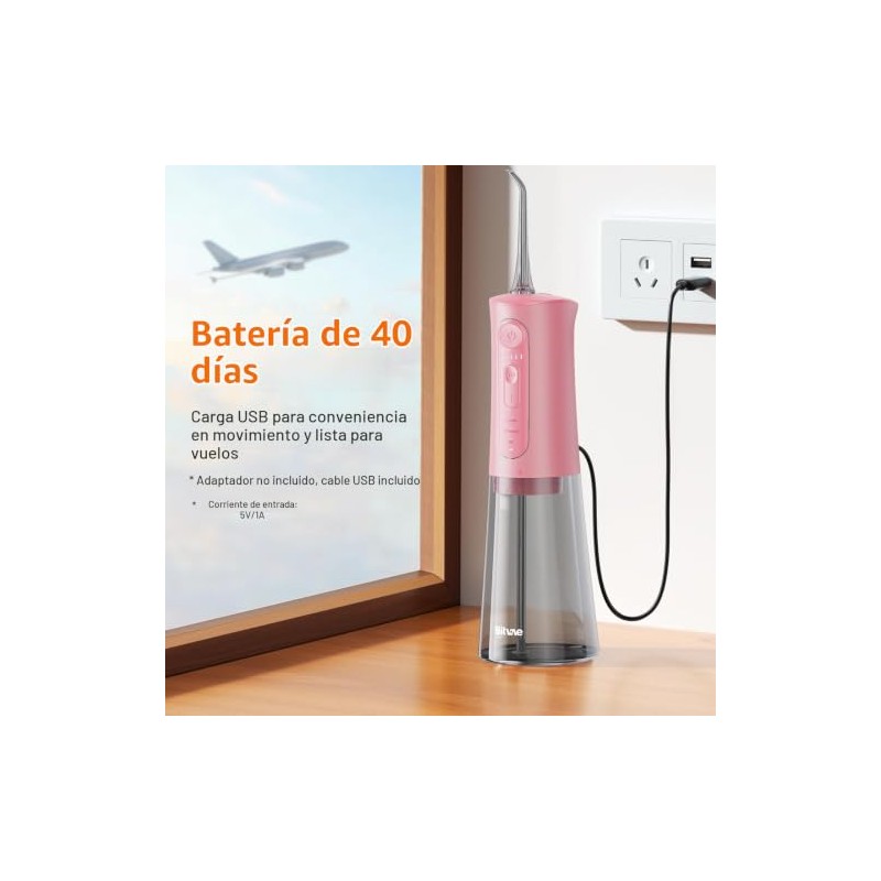 Bitvae Irrigador Bucal Inalámbrico, púas de limpieza de dientes de