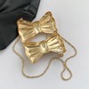 YJKIS Mini Women Metallic Bow Evening Clutch Bowknot Metal Handbag