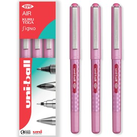 uni-ball EYE - UB-157D Liquid Ink Rollerball Pens - 0.7mm Nib - In Gift Box (Pack of 3, Pink)
