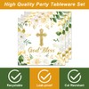 Frypeas 40Pcs God Bless Party Supplies Tableware Set First Communion