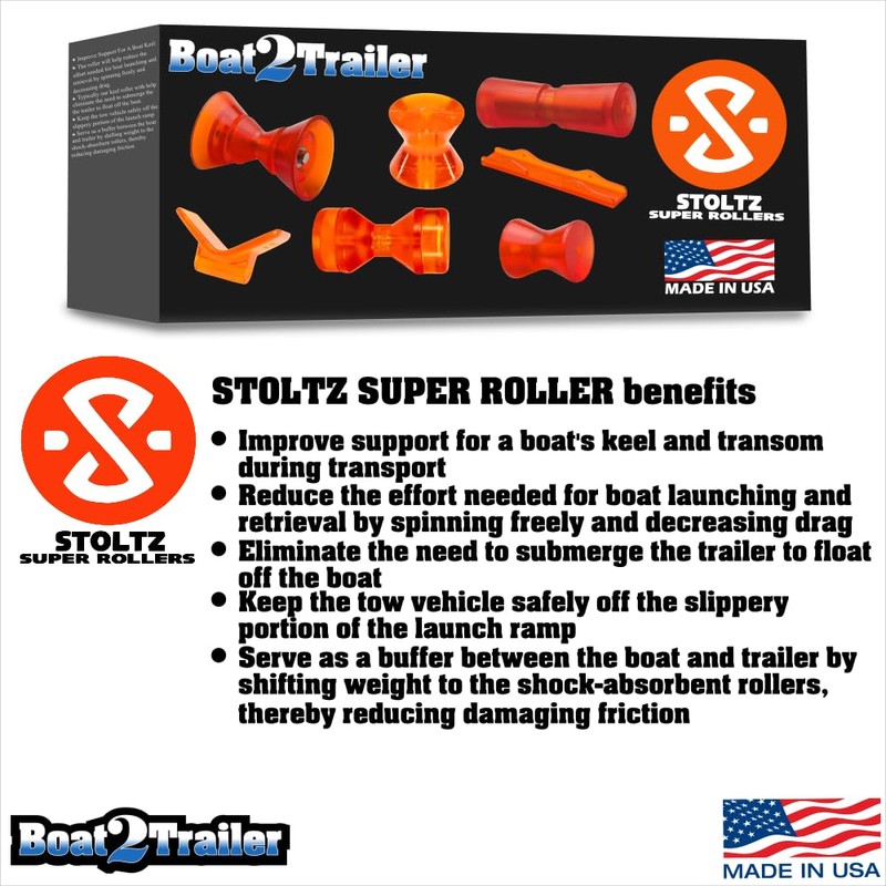 2 7/8″ Boat Trailer Roller Deep V Kit with Large