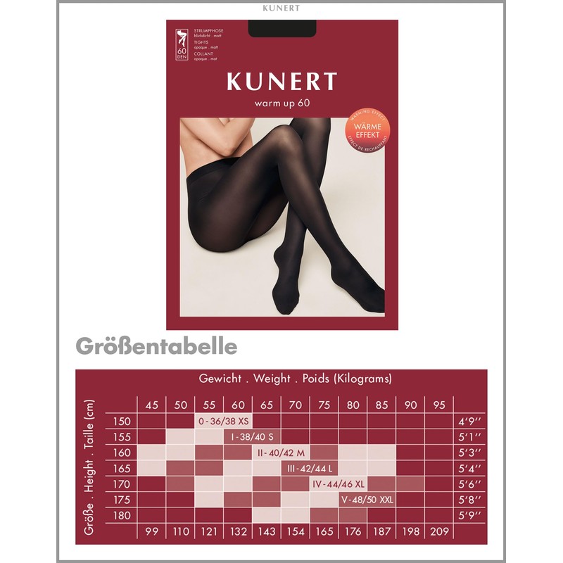 KUNERT Women's Opaque Tights (Warm Up 60) - espresso 60_DEN,