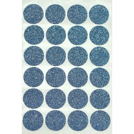 Royal Green Sparkly Round Dot 1" - Kids Crafts Stickers - 25 Mm - One Inch Rounds Blue Glitter Sticker - 120 Pack