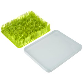 Boon Lawn Countertop Baby Bottle Drying Rack with Antimicrobial Tray - Spring Green - Bottle Rack and Organizer - Baby Feeding Essentials - 13.5 x 11 x 2.5 - 1 Count