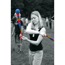 Flames 'N Games FUNKY® Sock Poi Set (5 Designs) Pro Poi Spinning Socks AKA Tube Poi + 2x Balls & Travel Bag. (Jail-Girl)