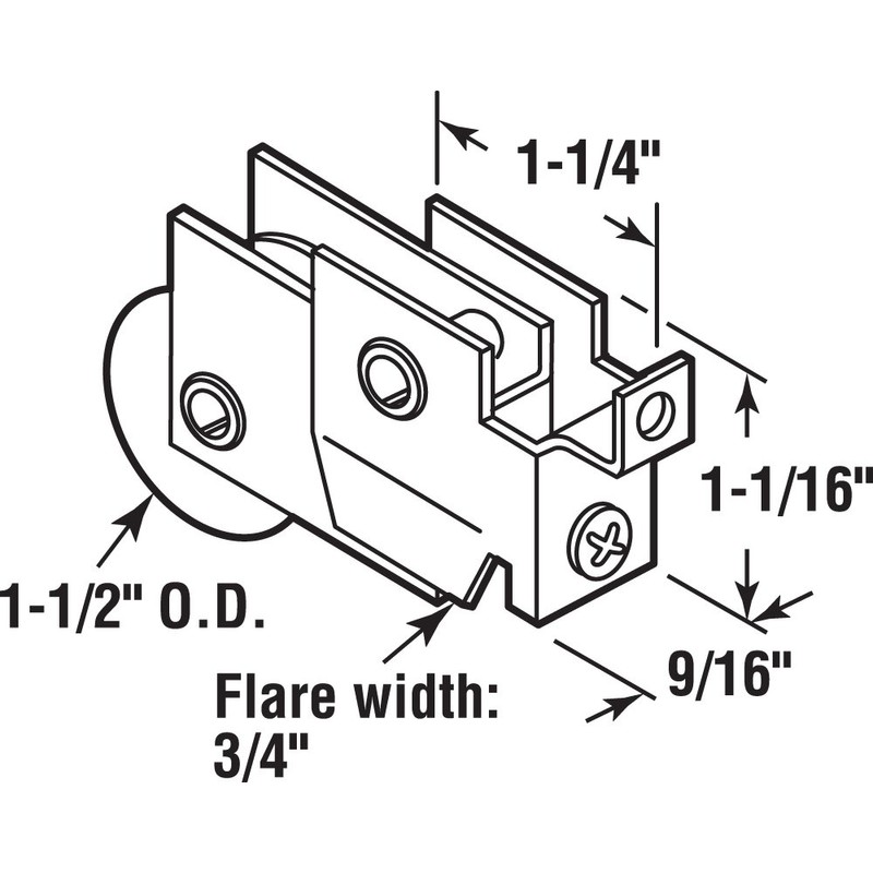 Prime-Line Products N 7068 Mirror Door Roller Assembly, 1-1/2-Inch, Nylon