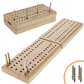 WE Games Wooden Folding Travel Cribbage Board with Metal Pegs, Small Size for Easy Travel