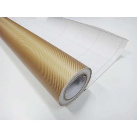 AUTOGOODY 36" x 60" GOLD Carbon Fiber Vinyl Wrap 3D Bubble Free Air Release 3ft x 5ft